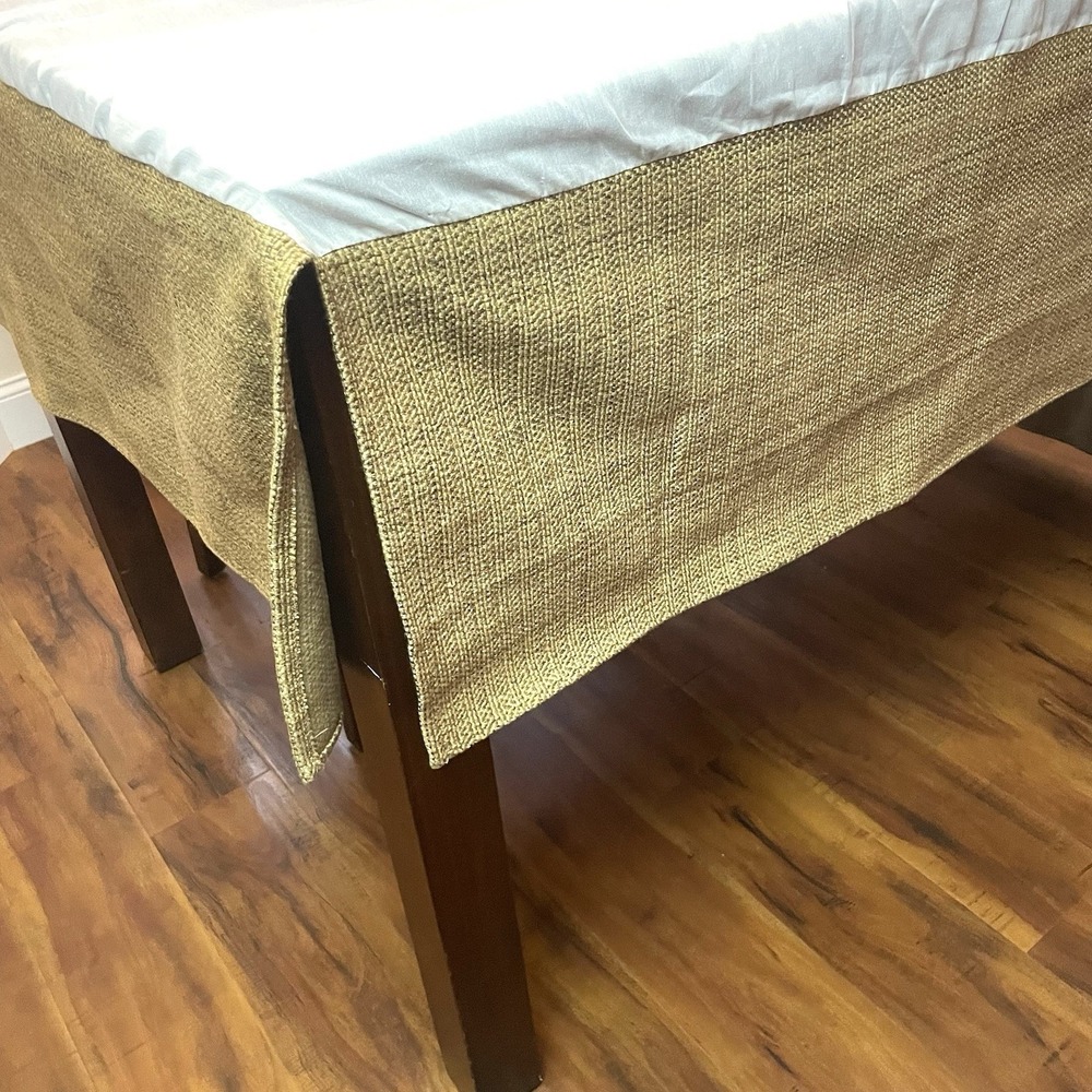 Faux Burlap Jute Twin Daybed Skirt Tan 14"‎ Drop Split Corners Winterthur Museum
